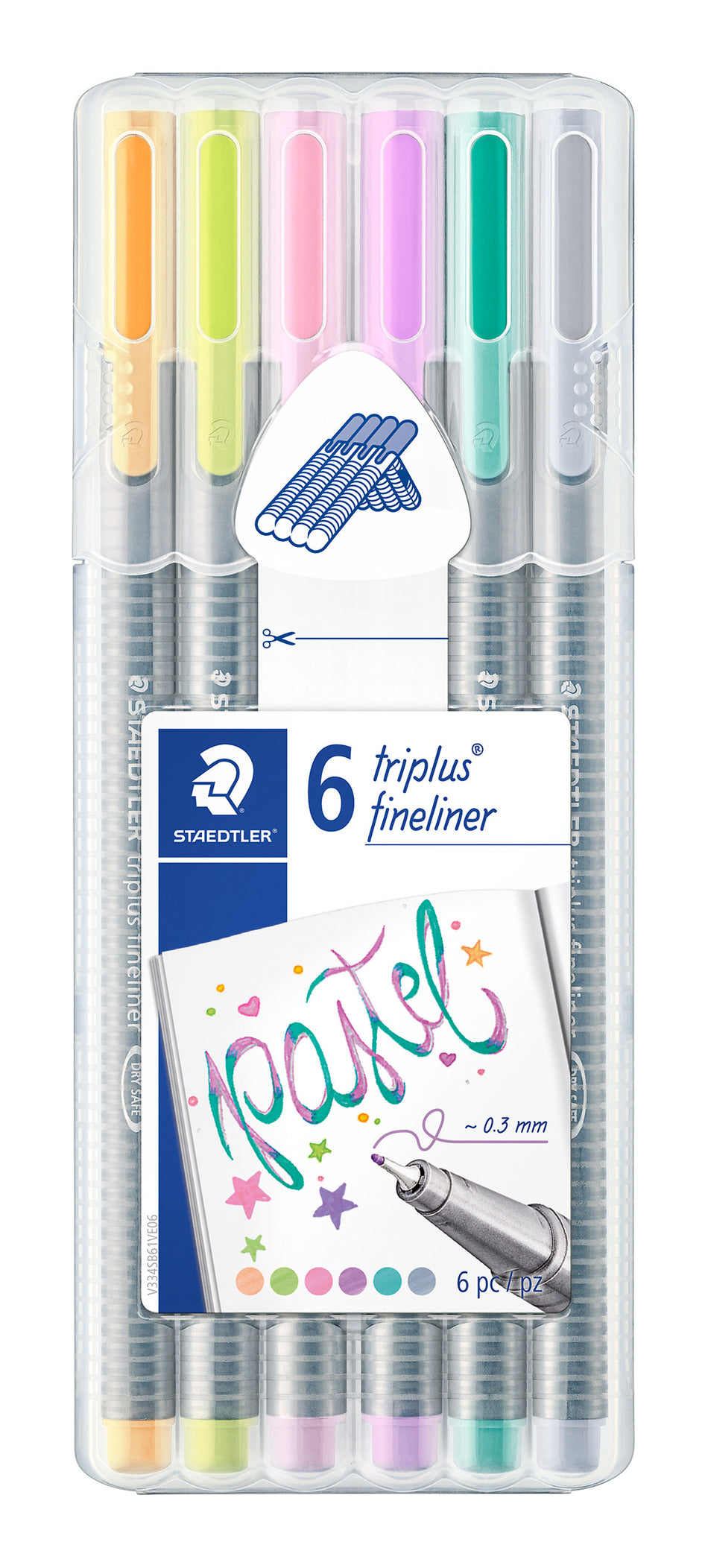 Valokuva tuotteesta Kuitukärkikynä 6 kpl Staedtler triplus pastellivärit, kuuluu tuoteryhmään Huopakynät.