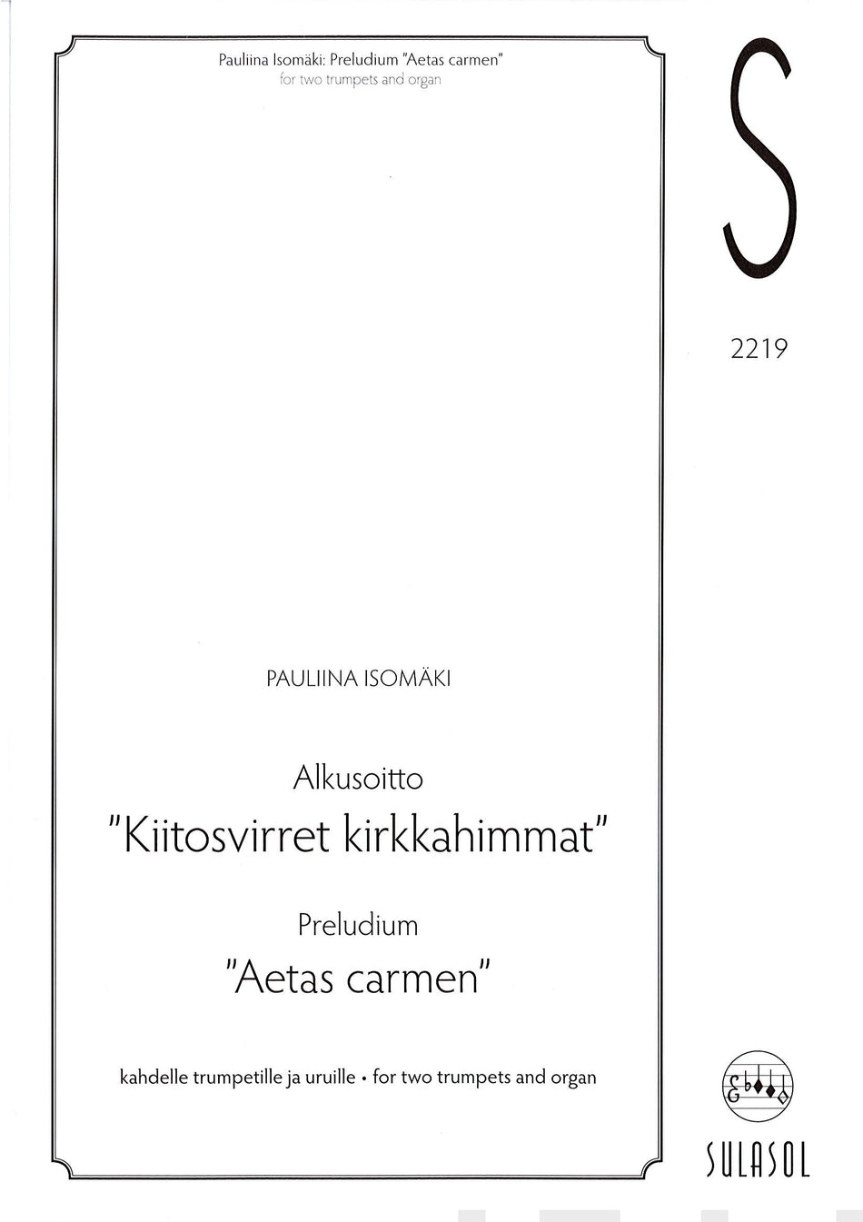 Valokuva kirjasta  Alkusoitto - Kiitosvirret kirkkahimmat, kuuluu tuoteryhmään Musiikki.