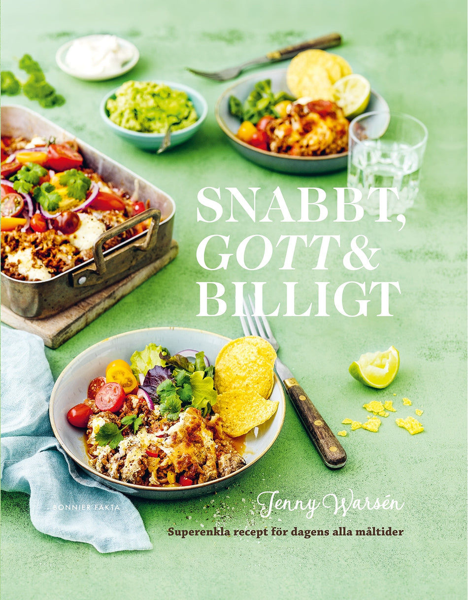Valokuva kirjasta Jenny Warsén Snabbt, gott och billigt!, kuuluu tuoteryhmään Ruots harrasteet taide.
