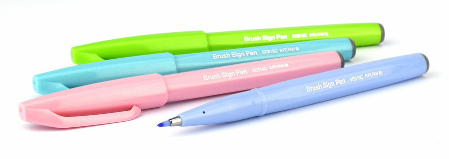 Sivellinkärkikynä 4 kpl Pentel Brush Sign Pen Pastel