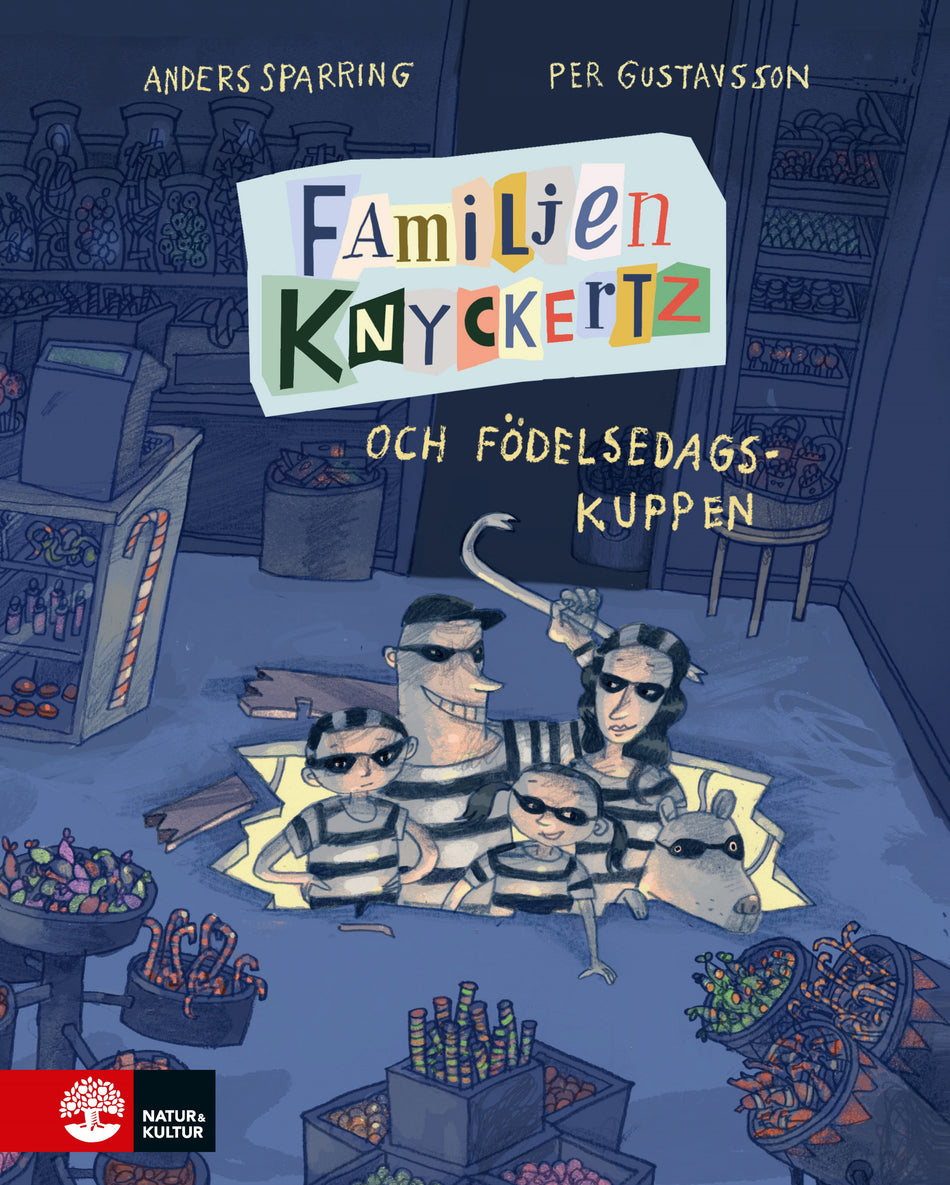 Valokuva kirjasta Anders Sparring Familjen Knyckertz och födelsedagskuppen, kuuluu tuoteryhmään Ruots lapset nuoret ja sarjakuvat.