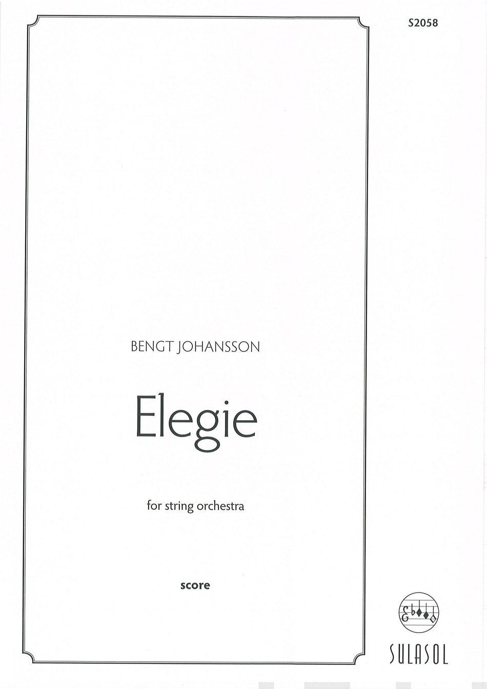 Valokuva kirjasta  Elegie / score, kuuluu tuoteryhmään Musiikki.