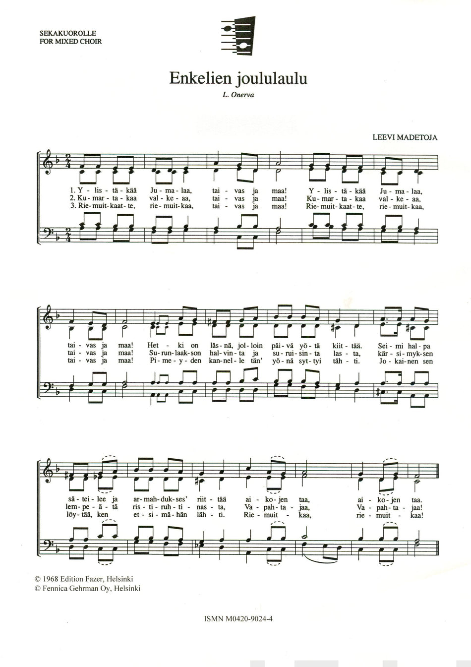Valokuva kirjasta  Enkelien joululaulu, kuuluu tuoteryhmään Musiikki.