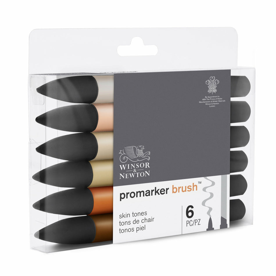Valokuva tuotteesta Sivellintussi Brush Promarker 6 väriä Skin Tones W&amp;N, kuuluu tuoteryhmään Taidetarvikkeet.