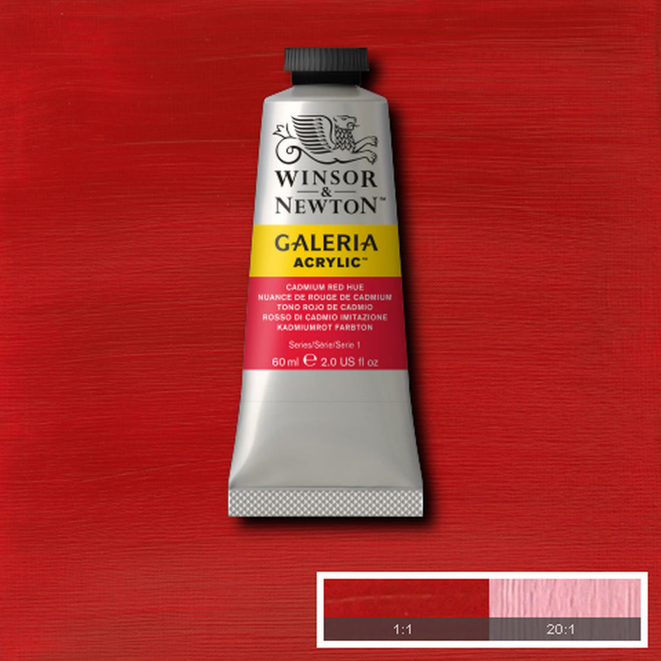 Valokuva tuotteesta Akryyliväri 60ml 095 Cadmium red hue W&amp;N Galeria, kuuluu tuoteryhmään Taidetarvikkeet.
